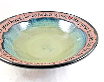 Avocado green wedding bowl, in trend modern home decor, Handmade pottery wedding gift, Modern minimalist style - In stock 525 wb