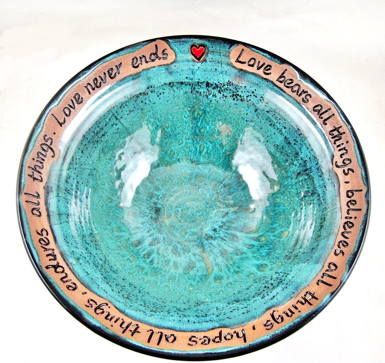 Wedding bowl pottery, Wedding bowl ceramic, Personalized wedding blessing bowl gift idea for the new couple image 1