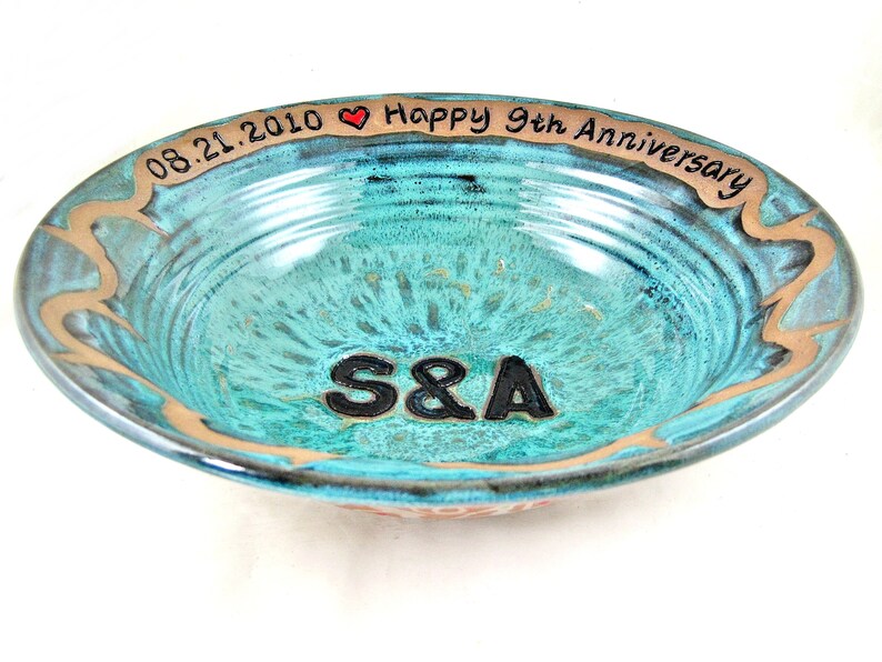Pottery Wedding Anniversary gift Personalized serving bowl Etsy