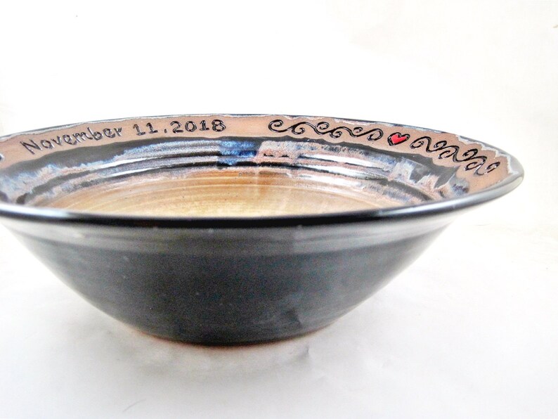 Personalized pottery wedding bowl rustic wedding gift | Etsy