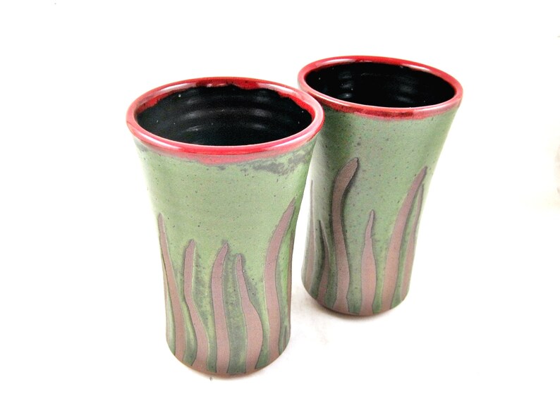 Pottery Tumbler Mug Set Ceramic Tumblers Handmade Stoneware Etsy