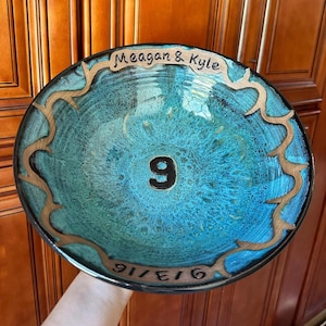 Personalized Pottery Anniversary gift for the 9th wedding anniversary