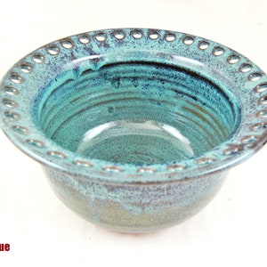 Handmade pottery Jewelry Bowl, Smart solution for earring organization, A functional gift idea for mother's day Bowl-Teal blue