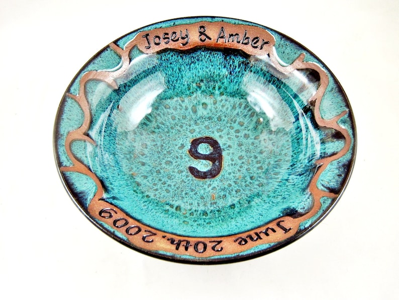 Personalized Pottery Anniversary gift for the 9th wedding anniversary image 2