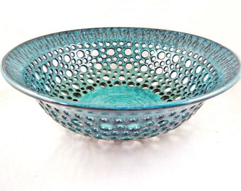 Pottery fruit bowl, handmade unique gift, Modern ceramics - In stock 437 FB