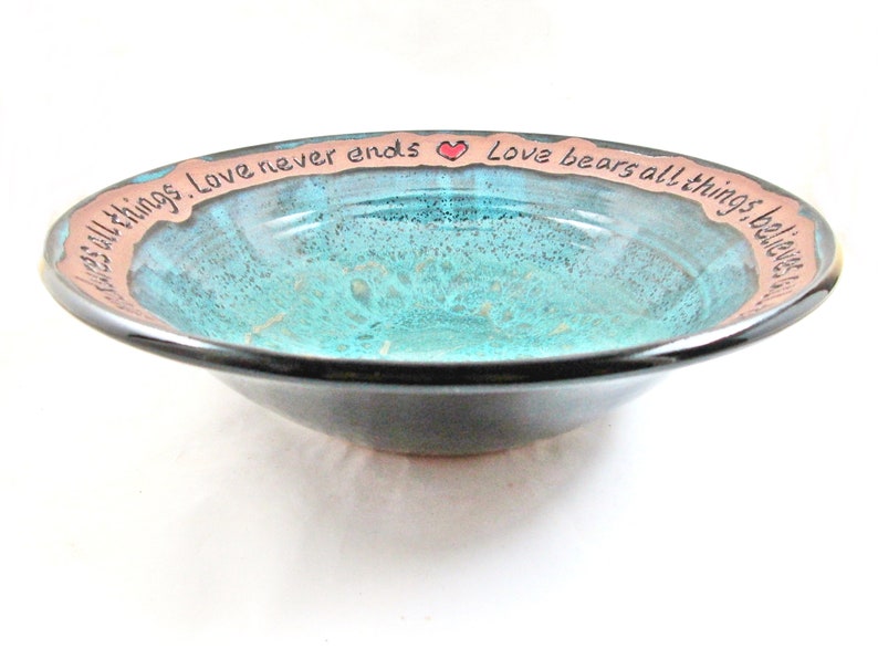 Pottery wedding gift, Ceramic blessing bowl, Personalized wedding gift In stock 516 WB image 7