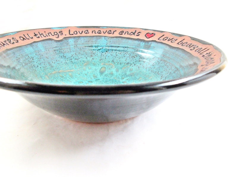 Pottery wedding gift, Ceramic blessing bowl, Personalized wedding gift In stock 516 WB image 6