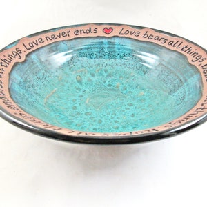 Pottery wedding gift, Ceramic blessing bowl, Personalized wedding gift In stock 516 WB image 8