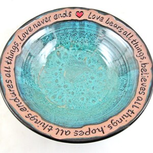 Pottery wedding gift, Ceramic blessing bowl, Personalized wedding gift In stock 516 WB image 5