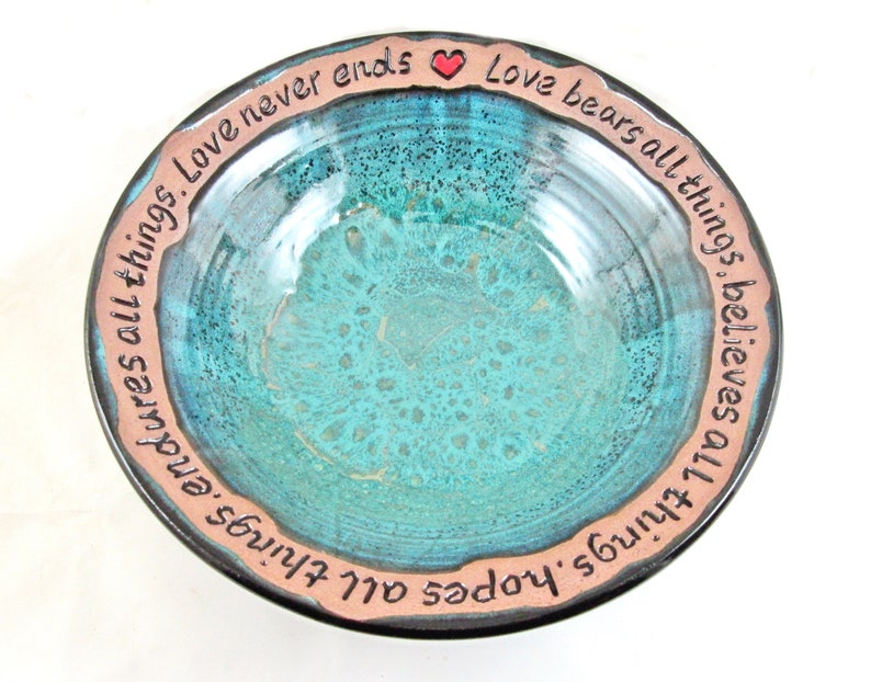 Pottery wedding gift, Ceramic blessing bowl, Personalized wedding gift In stock 516 WB image 5