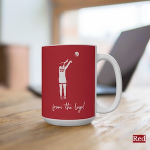 Caitlin Clark From the Logo 15oz Mug Womens Basketball, Shooting Caitlin Clark Fever Gift, Retro Indiana Fan 15 Ounce Mug, 3 Pointer Sports