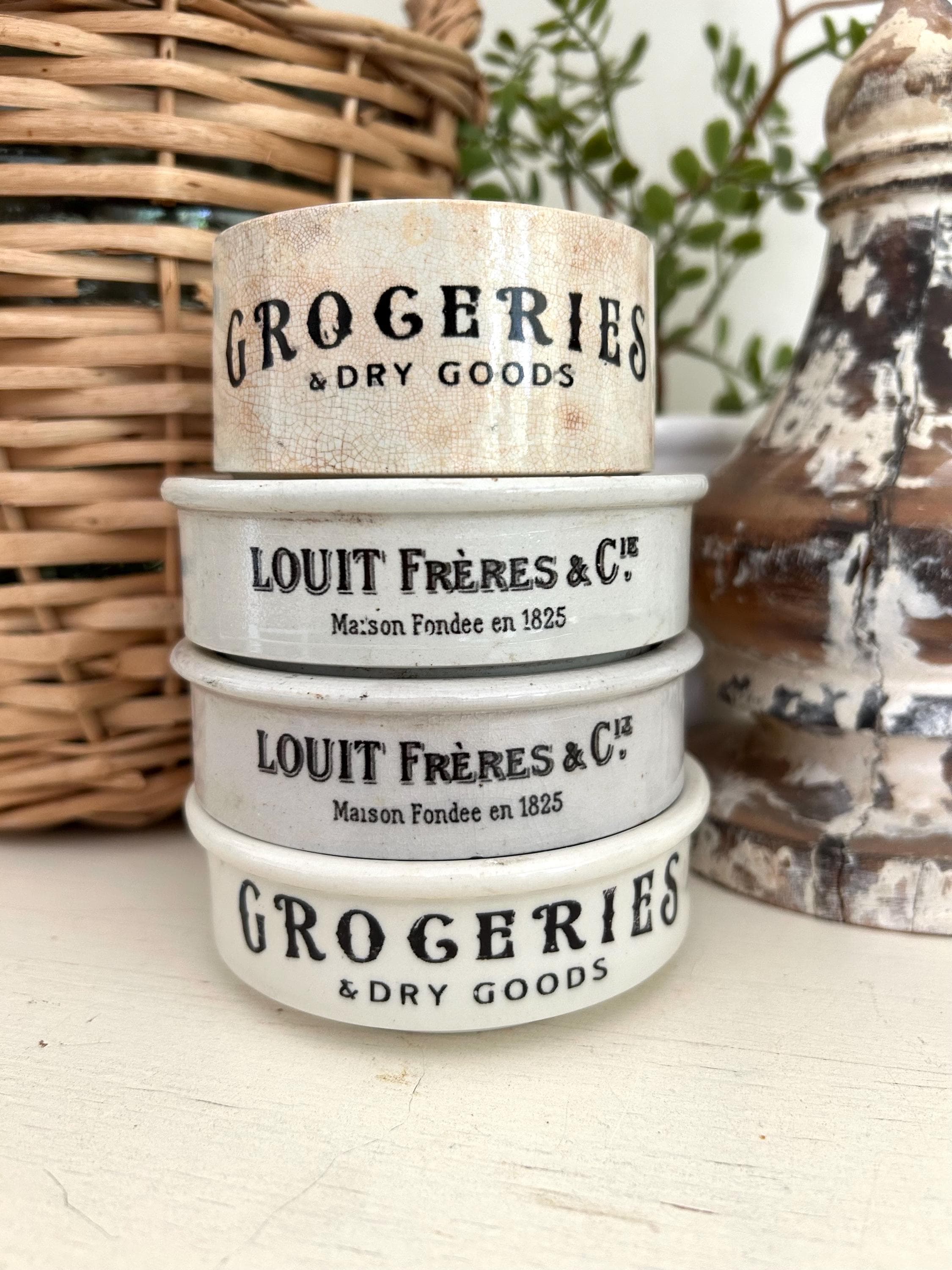 Antique English Ironstone Pot Lift Choice: Groceries, Louit Freres