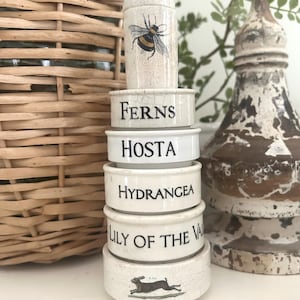 Antique English Ironstone Pot Lift CHOICE: Leaping Bunny, Lily of the Valley, Hydrangea, Hosta, Ferns, Bee Pot