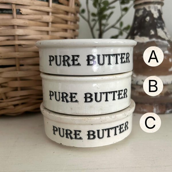 Antique English Ironstone Pot Riser Choice: Pure Butter