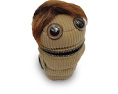 Mug Monster - Thermos Beverage Snack Drink Plush Toy Lunch Lunchbox Mason Jar Bag - Khaki Fleece Nappy Brown Hair