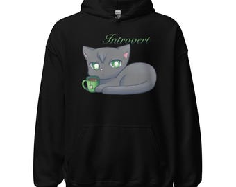 Kawaii Introvert Cat Unisex Hoodie