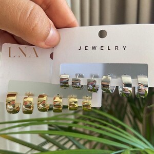 14k Tiny Gold Silver 8mm 10mm 12mm Set Hoops Earrings , Cartilage hoops ,Dainty hoops , Plain earrings , Minimalist Earring , Gift For Her