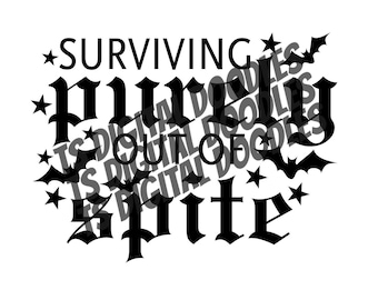 Surviving Purely Out of Spite, Dark Humor Svg, Funny Svg, Sarcastic Svg, Sarcastic Sayings Svg, Goth Svg, Bat Svg, Cricut Svg,
