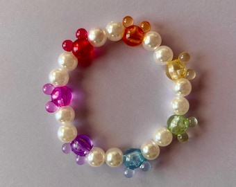 Faux Pearl Mickey Mouse Bracelet