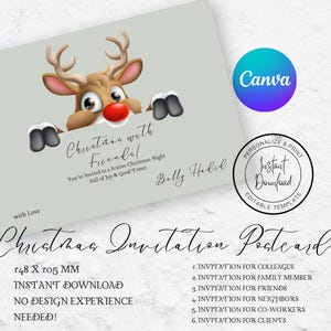 Lot de 6 cartes postales amusantes et conviviales pour invitations de Noël | Dimensions 148 mm X 105 mm | Charme festif, Esthétique discrète et subtile