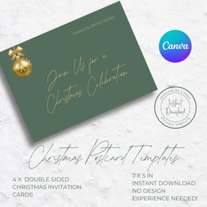 4x cartes postales de Noël esthétiques minimalistes dans des thèmes festifs | 7 x 5 pouces | Double face | Modifiez ou redimensionnez facilement dans Canva...