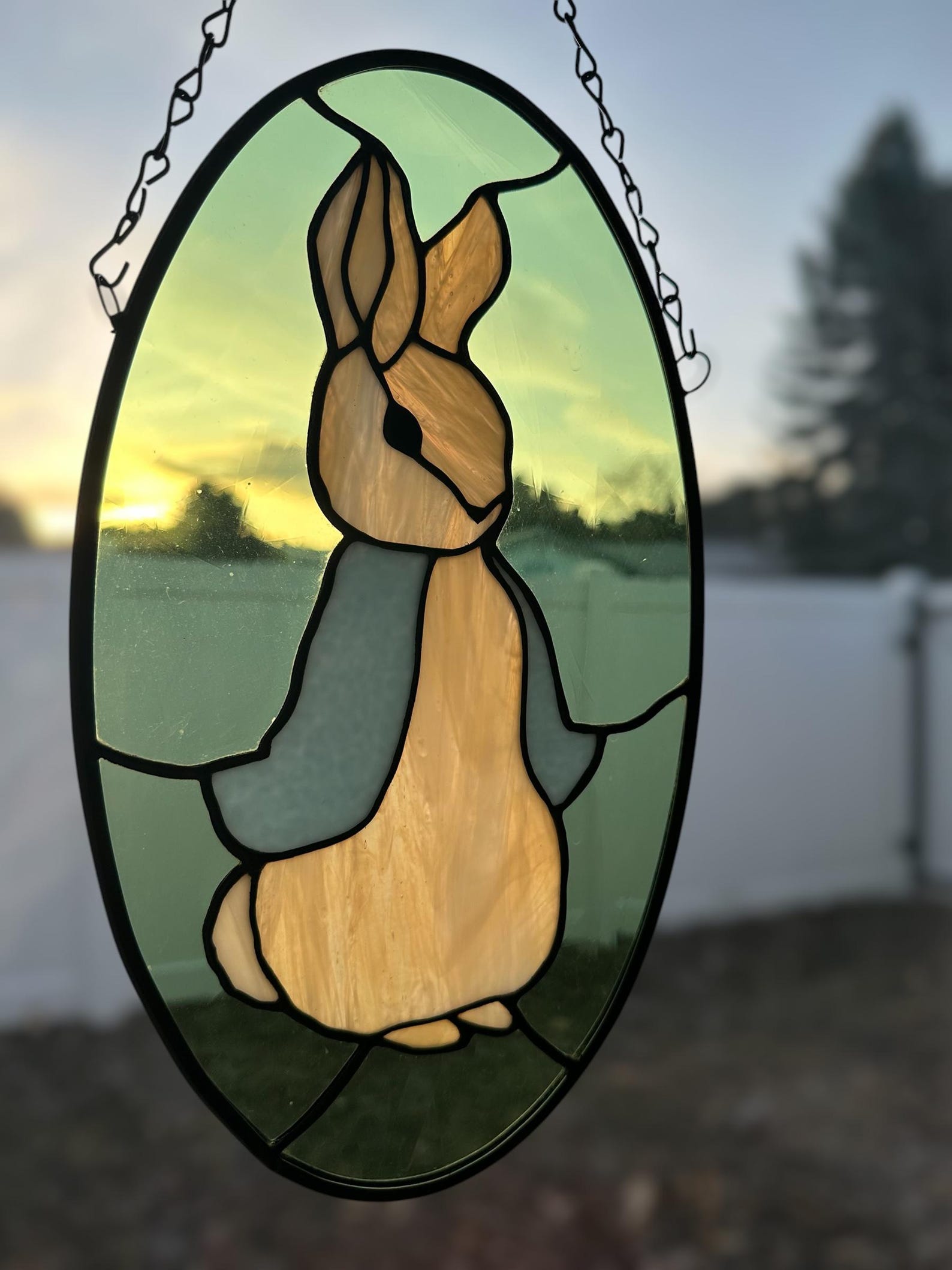 Peter Rabbit Stained Glass Suncatcher - 12.75