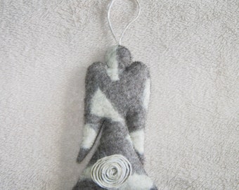 Felted Angel White Grey