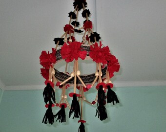 Polish Chandelier Very Original  Felt Red Black