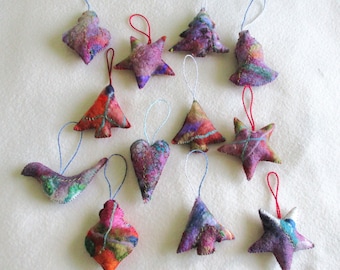 12 Felted Christmas Decorations # 3