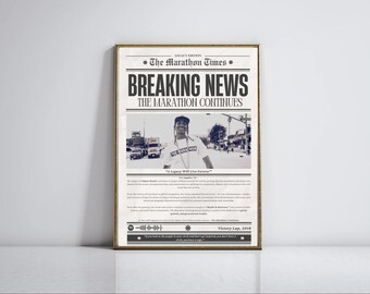 Nipsey Hussle Newspaper Poster|The Marathon Continues Print|Hustle & Motivate Wall Art|Hip Hop|UNFRAMED