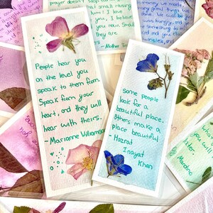 Quote Flower Bookmarks