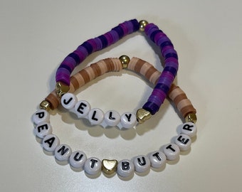 Peanut Butter & Jelly Beaded Bracelets - Friendship/Couple Bracelets