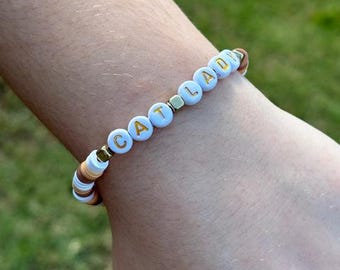 Cat Lady Bracelet -  Cat Lady Handmade Heishi Bracelet