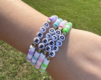 Pastel WWJD Bracelets - What Would Jesus Do? Christian Handmade Heishi Bracelets