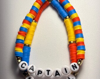 Captain Marvel Beaded Bracelets - Marvel Homemade Heishi Bracelets