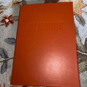 Leather-Bound Joy of Cooking Cookbook Beautiful Cinnabar Red, 2006 edition Hard Cover, excellent new condition Rare Collectible Book image 1