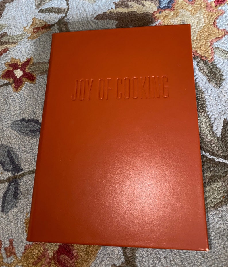 Leather-Bound Joy of Cooking Cookbook Beautiful Cinnabar Red, 2006 edition Hard Cover, excellent new condition Rare Collectible Book image 1