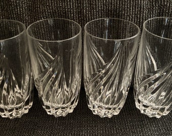 Lenox Highball Tumbler Fine Cut Crystal Glass -Discontinued DEBUT Water Glasses~ New with tags~ set of 4~ Mint Condition