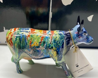 Westland Giftware Cow Parade, Moonet, #9168, Westland Giftware, 2000, w/ Box & Tag, Original Box, Retired Cow Art~ Chicago Pop art exhibit