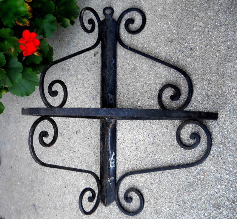 Heavy Duty Black Wrought Iron Corner Wall Hanging Shelf Etsy