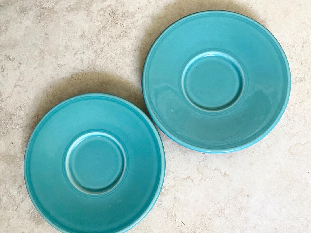 Set of 2 Teal Turquoise Old Homer Laughlin Vintage Hlc Fiestaware ...