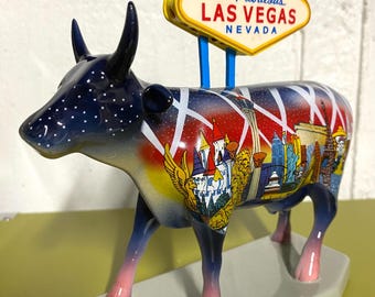 2002 Cow Parade Bovina, The Last Vegas Showcow Figurine with
