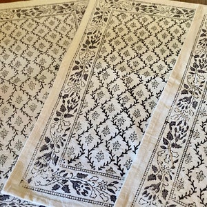 3 Pomegranate Cloth Cotton fabric Indian Hand Block Printed Table Mats Moroccan style Boho Placemats 100 percent cotton, charcoal gray image 1