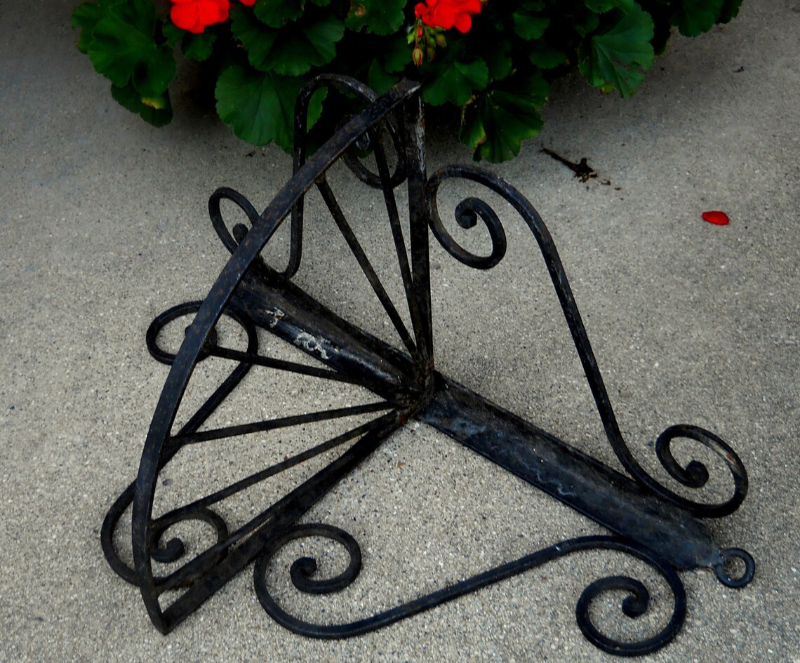Heavy Duty Black Wrought Iron Corner Wall Hanging Shelf Etsy