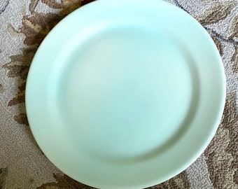 1940s LuRay Taylor Smith, 14” Pastels Surf Green Ocean Blue Round Pottery Platter Chop Plate~ Vintage Serving Cake Plate~ MCM Earthenware