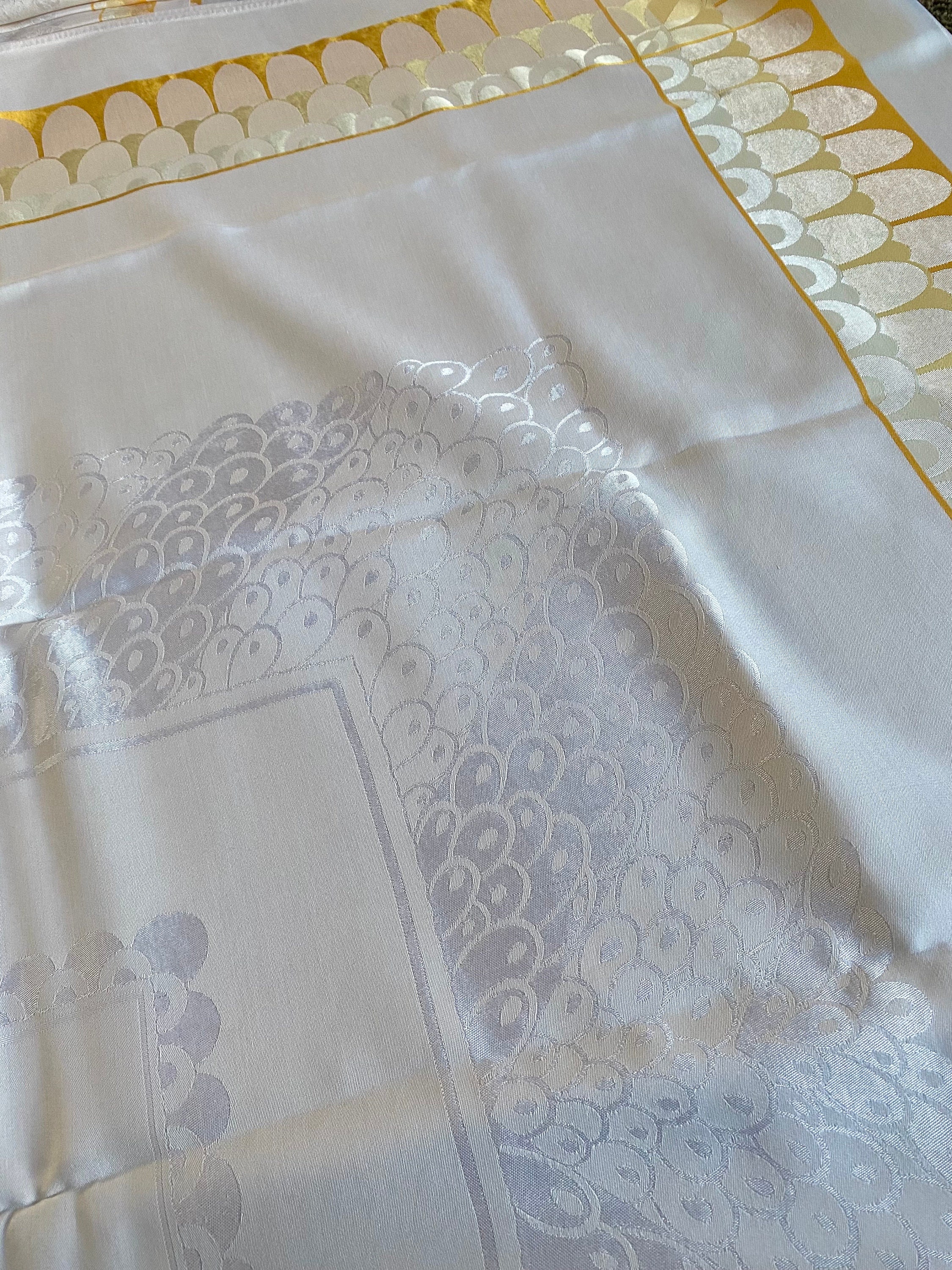 Nappe Ancienne Velours Art Nouveau – 157x150cm, Made In France