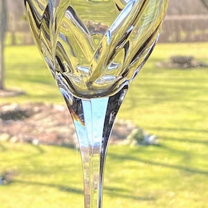 10 Mikasa Windlass Wine Glasses, swirl cut stemware, tall column panel pedestals~ Champagne glassware~ clear crystal cut for elegant dining