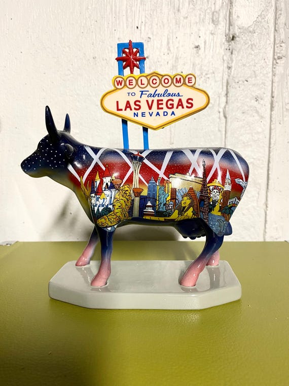 *限定* Welcome To Fabulous Las Vegas Cow Cow Parade Welcome to Fabulous Las Vegas Nevada 7326 w/Tag