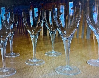 10 Michelangelo by Crate & Barrell Stemware Wine Glasses~ Smooth Stem Clear Wine Glass~ Simply Beautiful Blown Glass~Discontinued Stemware