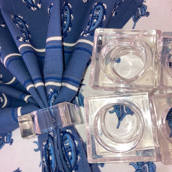 Lucite Napkin Rings Set of 4 - 